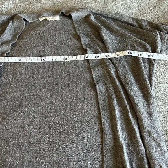 Pink Rose Gray Open Front, Pocket, Layering, Normcore Academia, Cardigan Sweater - Picture 4 of 5